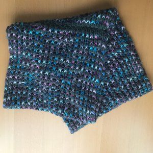 Scarf Multi-color Black Homemade White Blue Pink